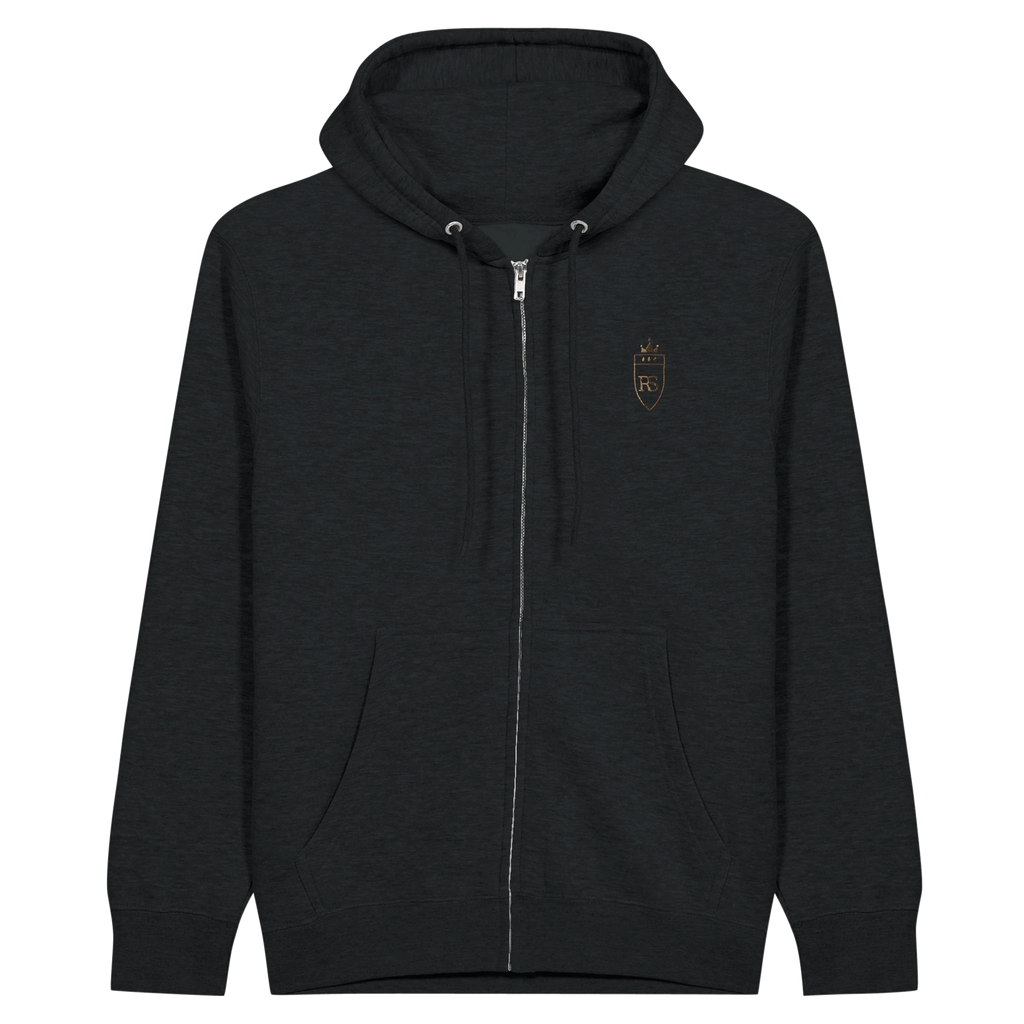 Sweat zippé en coton brodé du monogramme RS — Maison Sahari