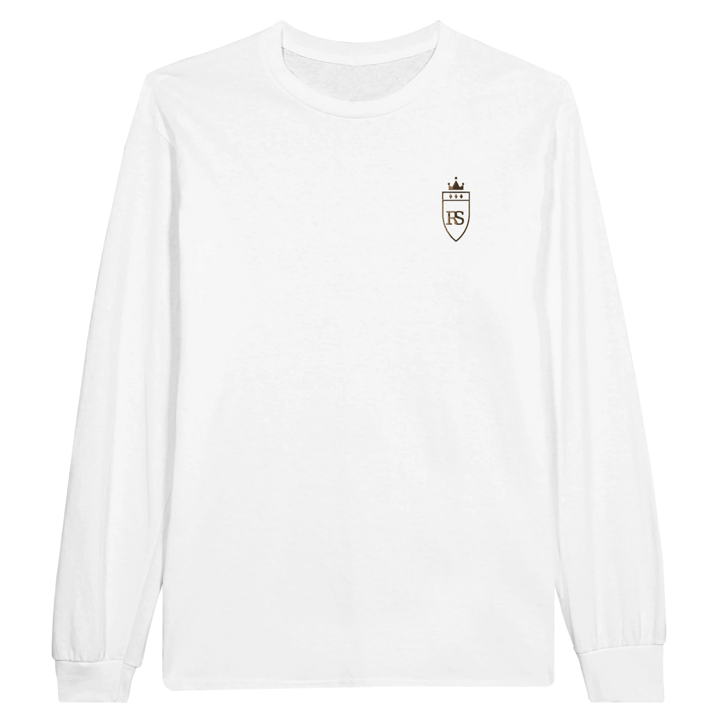 T-shirt à manches longues brodé du monogramme RS, coloris blanc — Maison Sahari