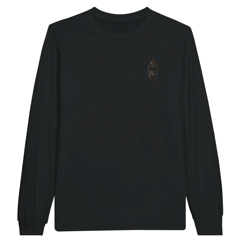 T-shirt à manches longues brodé du monogramme RS, coloris noir — Maison Sahari