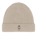 Bonnet côtelé en coton bio brodé du monogramme RS — Maison Sahari