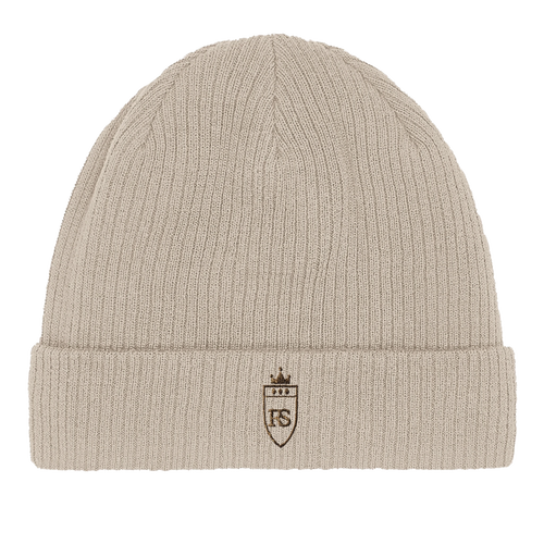Bonnet côtelé en coton bio brodé du monogramme RS — Maison Sahari
