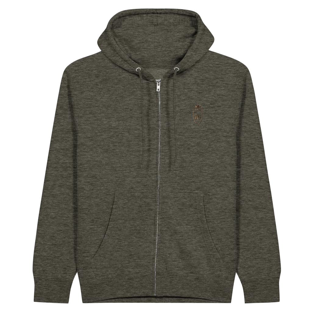 Sweat zippé en coton brodé du monogramme RS — Maison Sahari