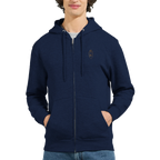Sweat zippé en coton brodé du monogramme RS — Maison Sahari