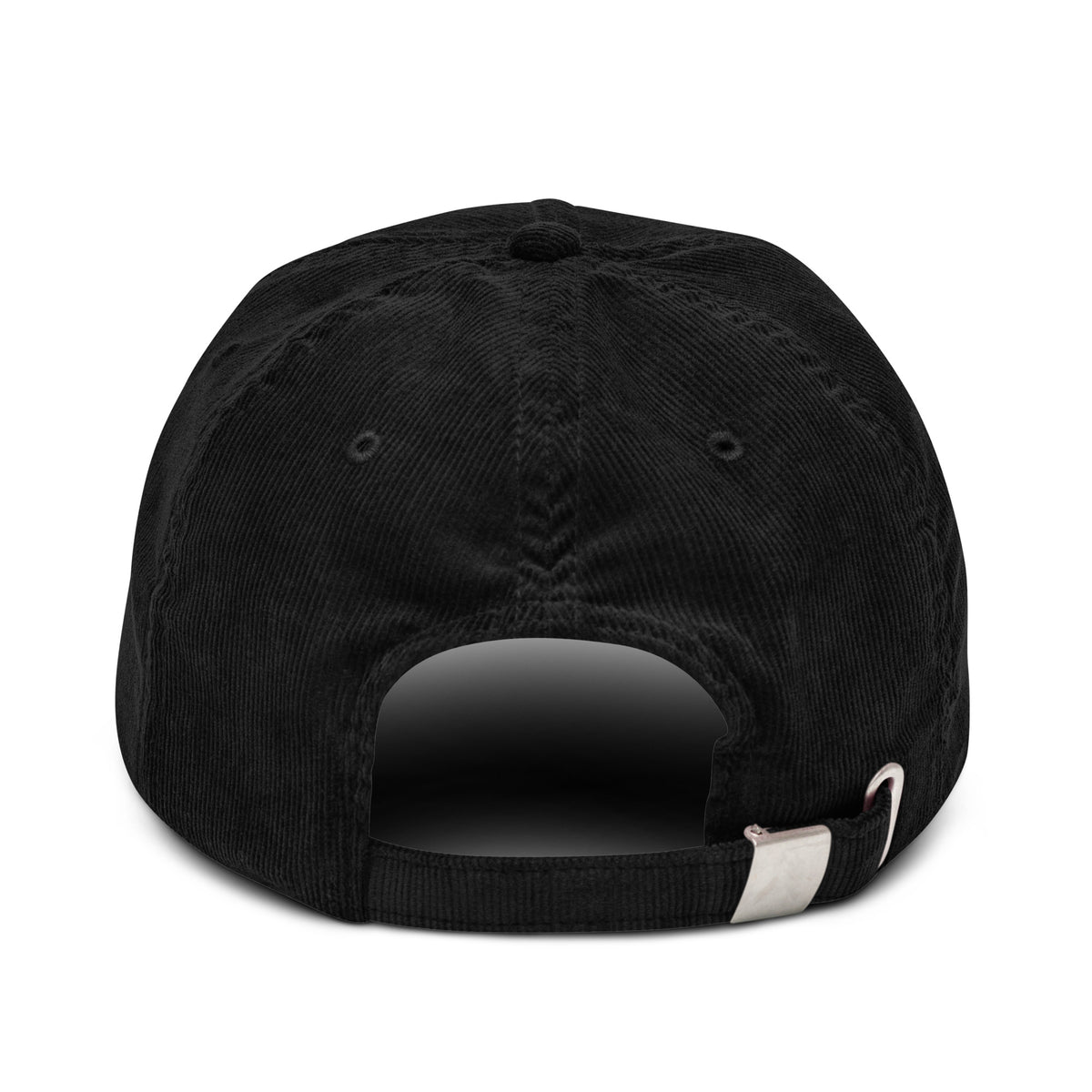 Casquette en velours côtelé Noir, vue de dos — Maison Sahari