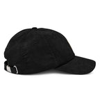 Casquette en velours côtelé Noir, vue de côté — Maison Sahari