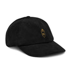Casquette en velours côtelé Noir, vue de côté — Maison Sahari