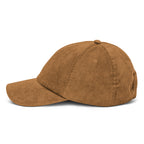 Casquette en velours côtelé Camel, vue de côté — Maison Sahari