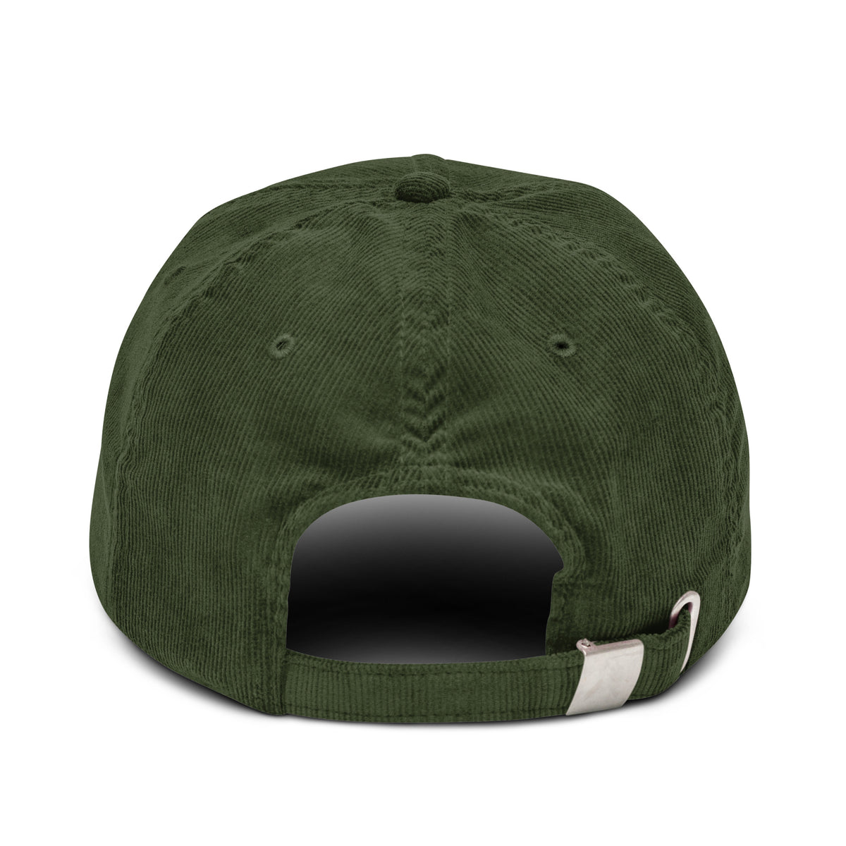 Casquette en velours côtelé Olive, vue de dos — Maison Sahari