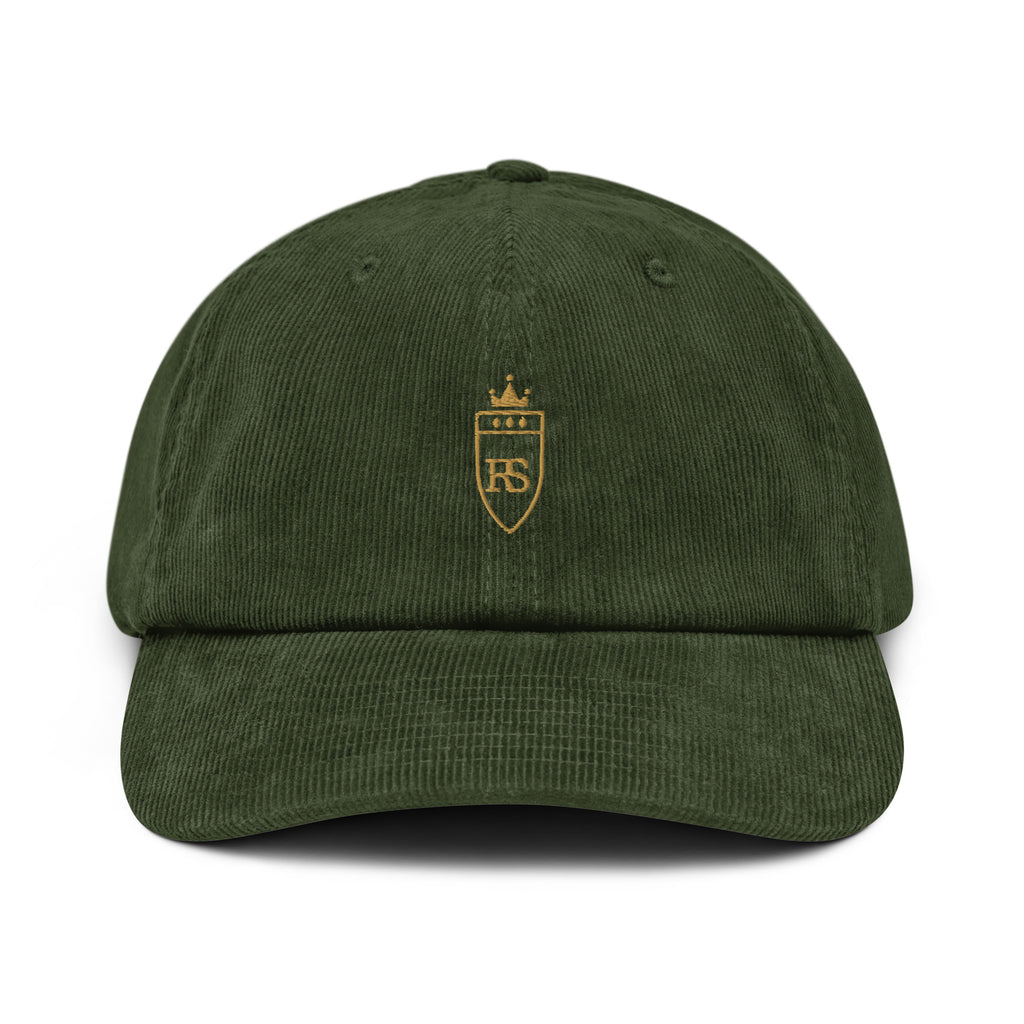 Casquette en velours côtelé Olive, vue de face — Maison Sahari
