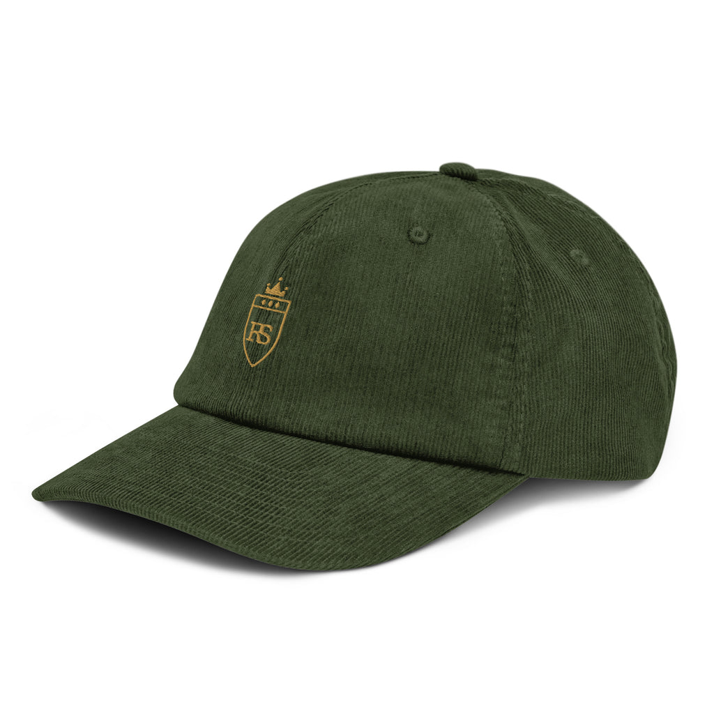 Casquette en velours côtelé Olive, vue de côté — Maison Sahari