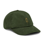 Casquette en velours côtelé Olive, vue de côté — Maison Sahari