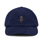 Casquette en velours côtelé Marine, vue de face — Maison Sahari