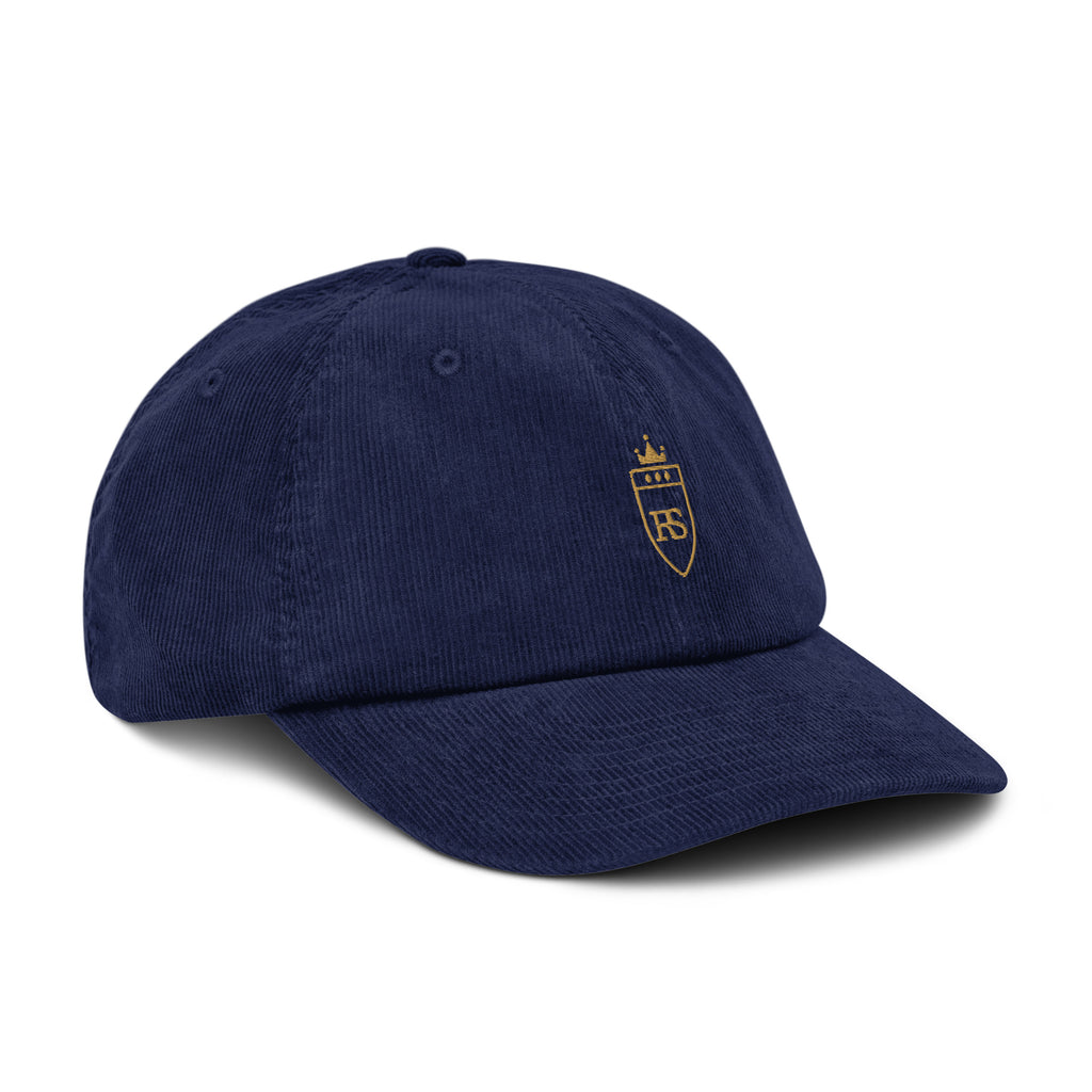 Casquette en velours côtelé Marine, vue de côté — Maison Sahari