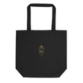 Tote bag en coton biologique brodé du monogramme RS, coloris noir — Maison Sahari
