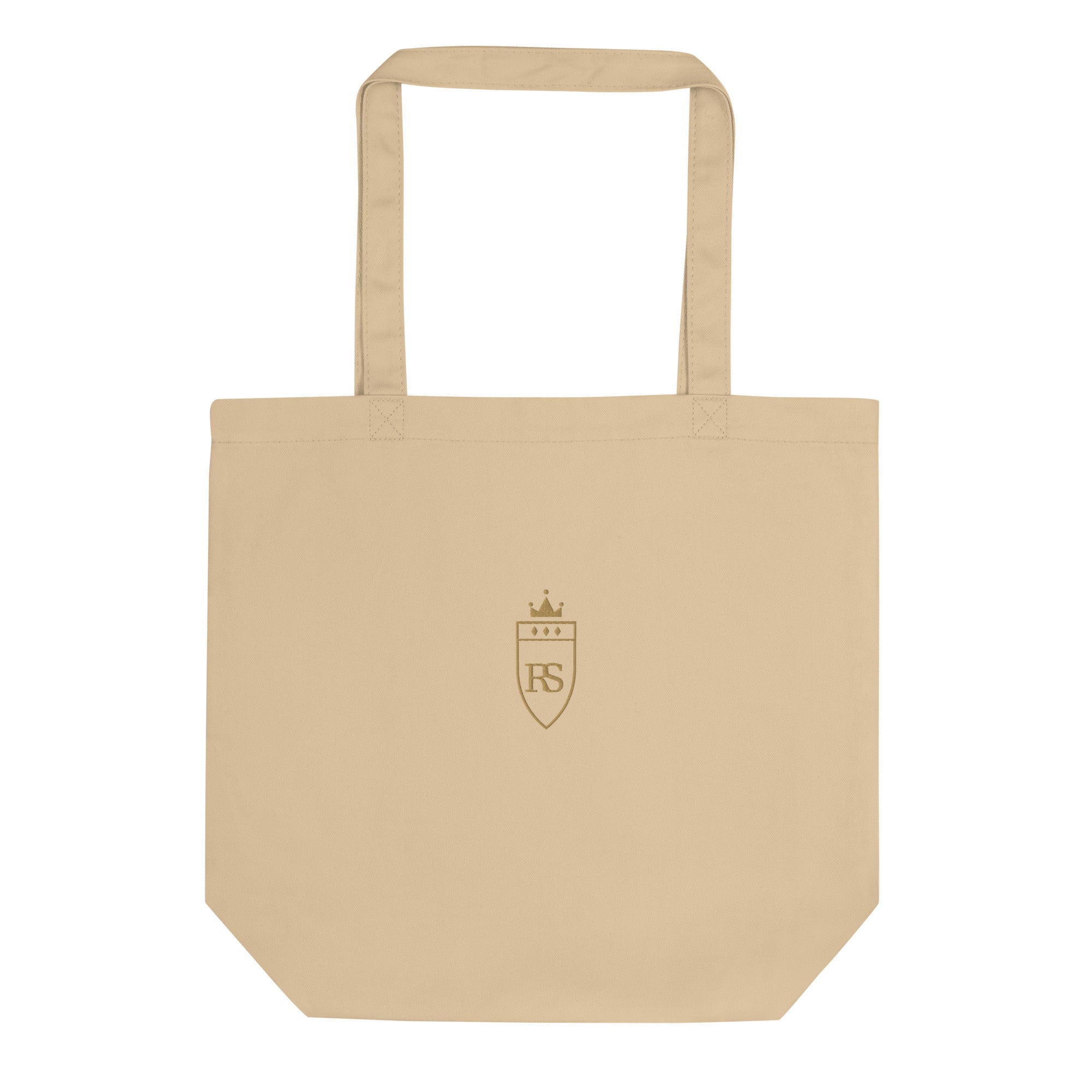 Tote bag en coton biologique brodé du monogramme RS, coloris écru — Maison Sahari