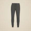 Jogging Anthracite chiné brodé du monogramme RS, vue de face sur fond pierre — Maison Sahari