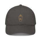Casquette brodée du monogramme RS, coloris anthracite, vue de face — Maison Sahari