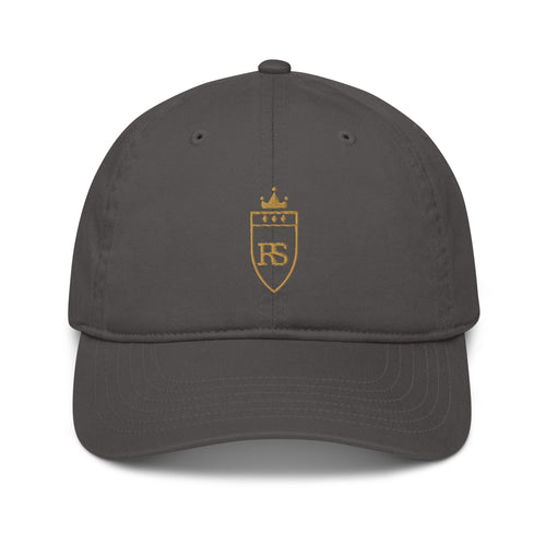 Casquette brodée du monogramme RS, coloris anthracite, vue de face — Maison Sahari