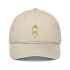 Casquette brodée du monogramme RS, coloris écru, vue de face — Maison Sahari