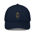 Casquette brodée du monogramme RS, coloris bleu pacifique, vue de face — Maison Sahari