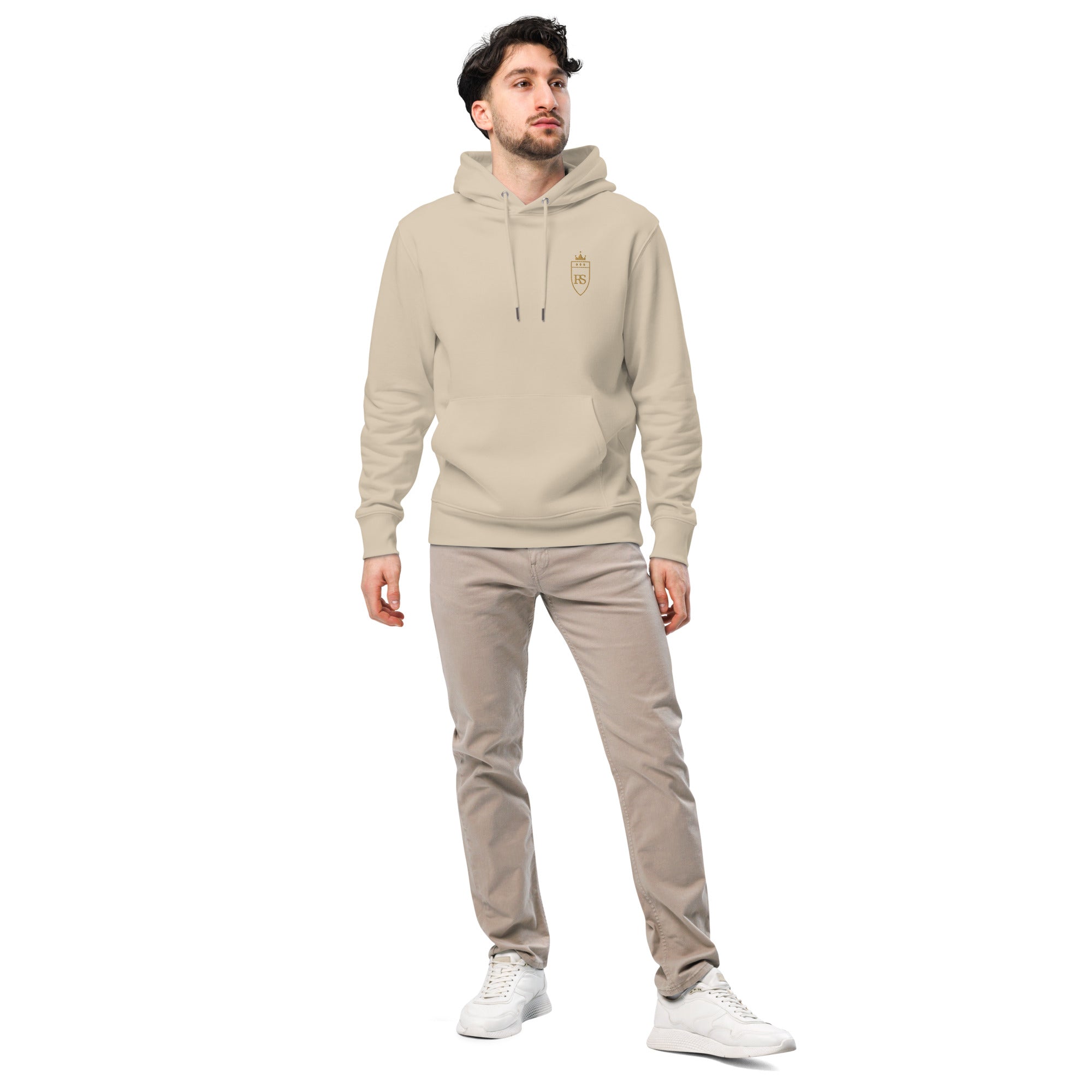 Sweat à capuche en coton bio brodé du monogramme RS — Maison Sahari