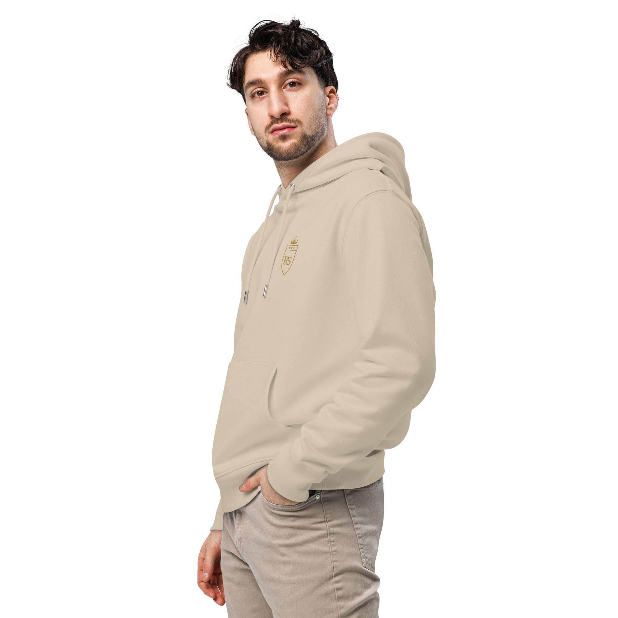 Sweat à capuche en coton bio brodé du monogramme RS — Maison Sahari