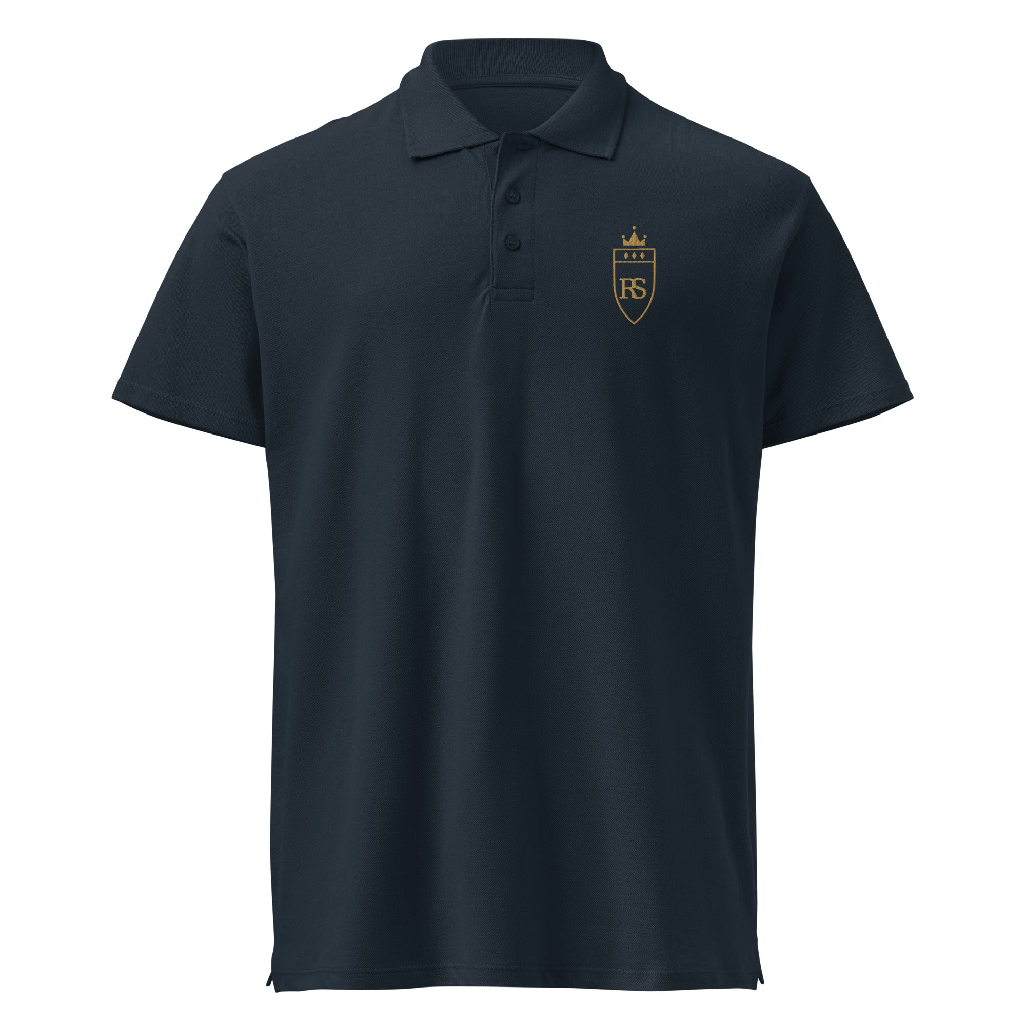 Polo piqué brodé du monogramme RS — Maison Sahari, quiet luxury