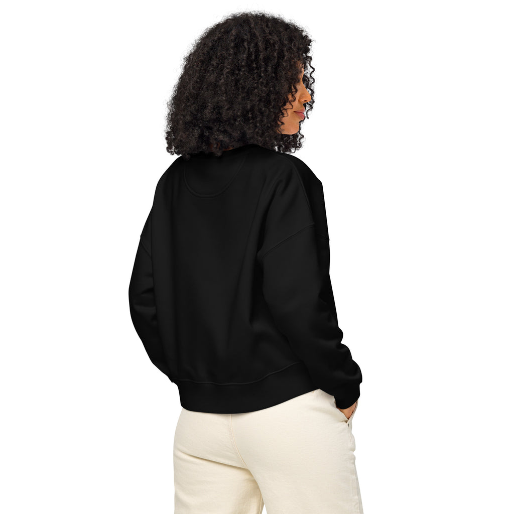 Sweat col rond femme Noir, vue de dos — Maison Sahari