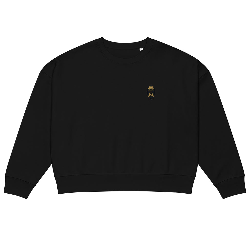 Sweat col rond femme Noir, vue de face — Maison Sahari
