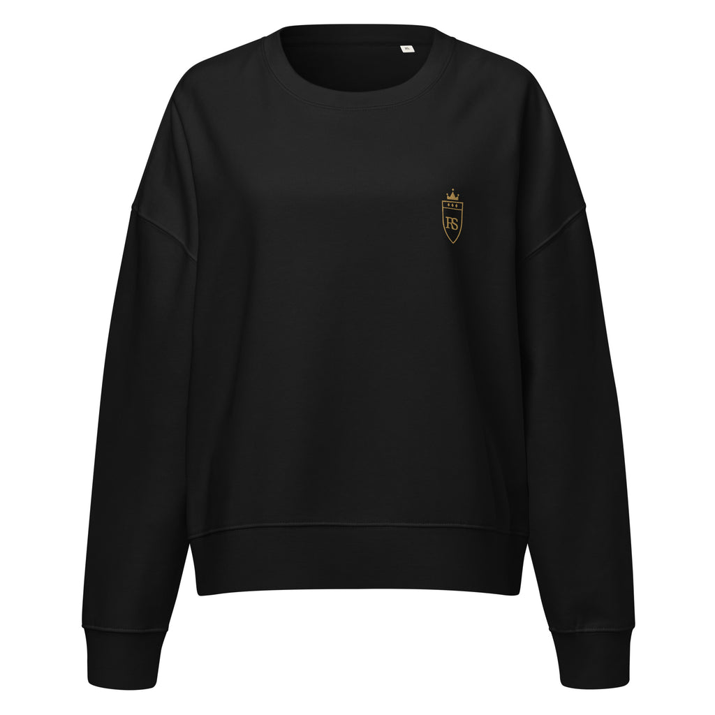 Sweat col rond femme Noir, vue de face — Maison Sahari