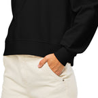 Sweat col rond femme Noir, détail — Maison Sahari