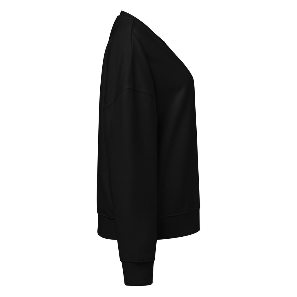 Sweat col rond femme Noir, vue de côté — Maison Sahari