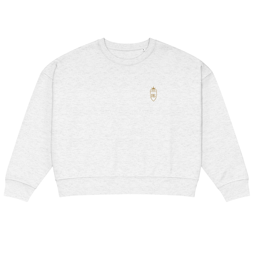 Sweat col rond femme Gris chiné clair, vue de face — Maison Sahari