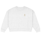 Sweat col rond femme Gris chiné clair, vue de face — Maison Sahari