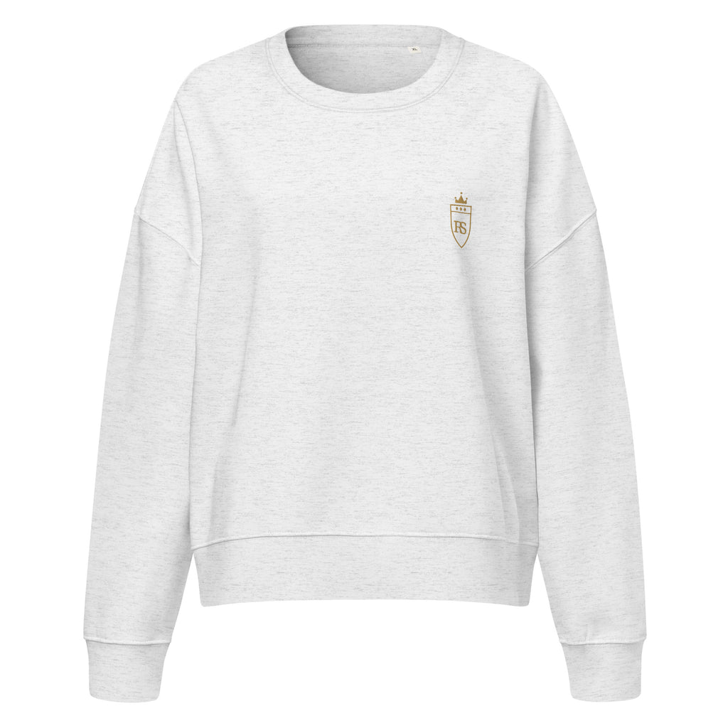 Sweat col rond femme Gris chiné clair, vue de face — Maison Sahari