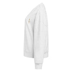 Sweat col rond femme Gris chiné clair, vue de côté — Maison Sahari
