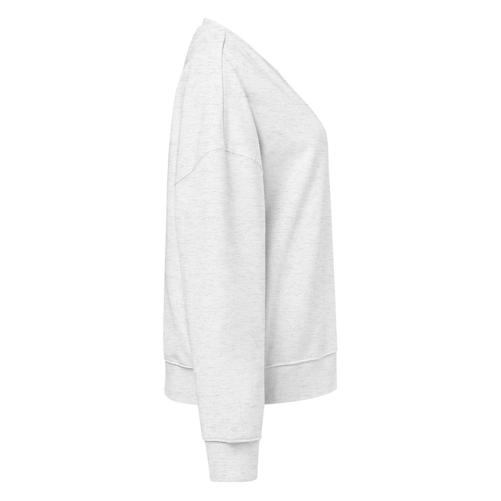 Sweat col rond femme Gris chiné clair, vue de côté — Maison Sahari
