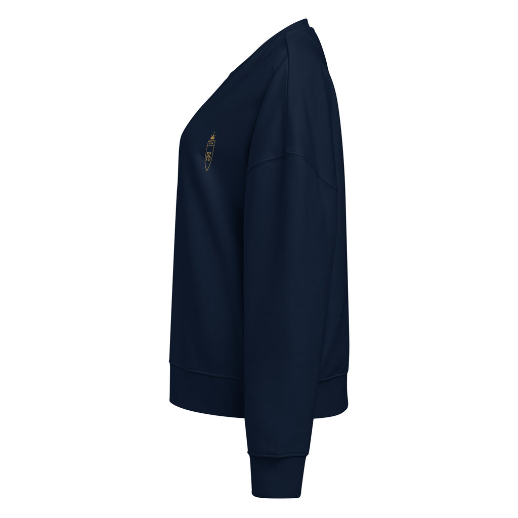 Sweat col rond femme Marine, vue de côté — Maison Sahari