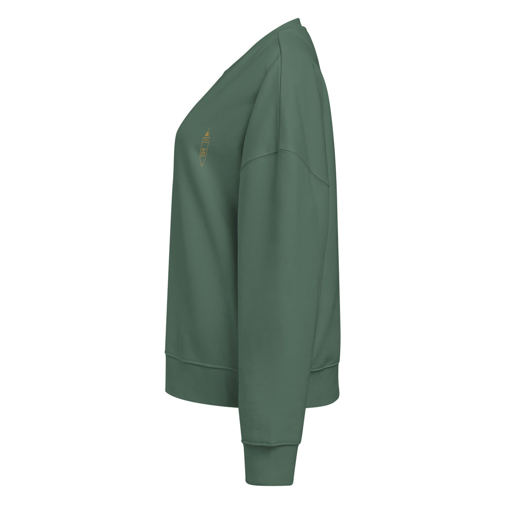 Sweat col rond femme Vert sauge, vue de côté — Maison Sahari