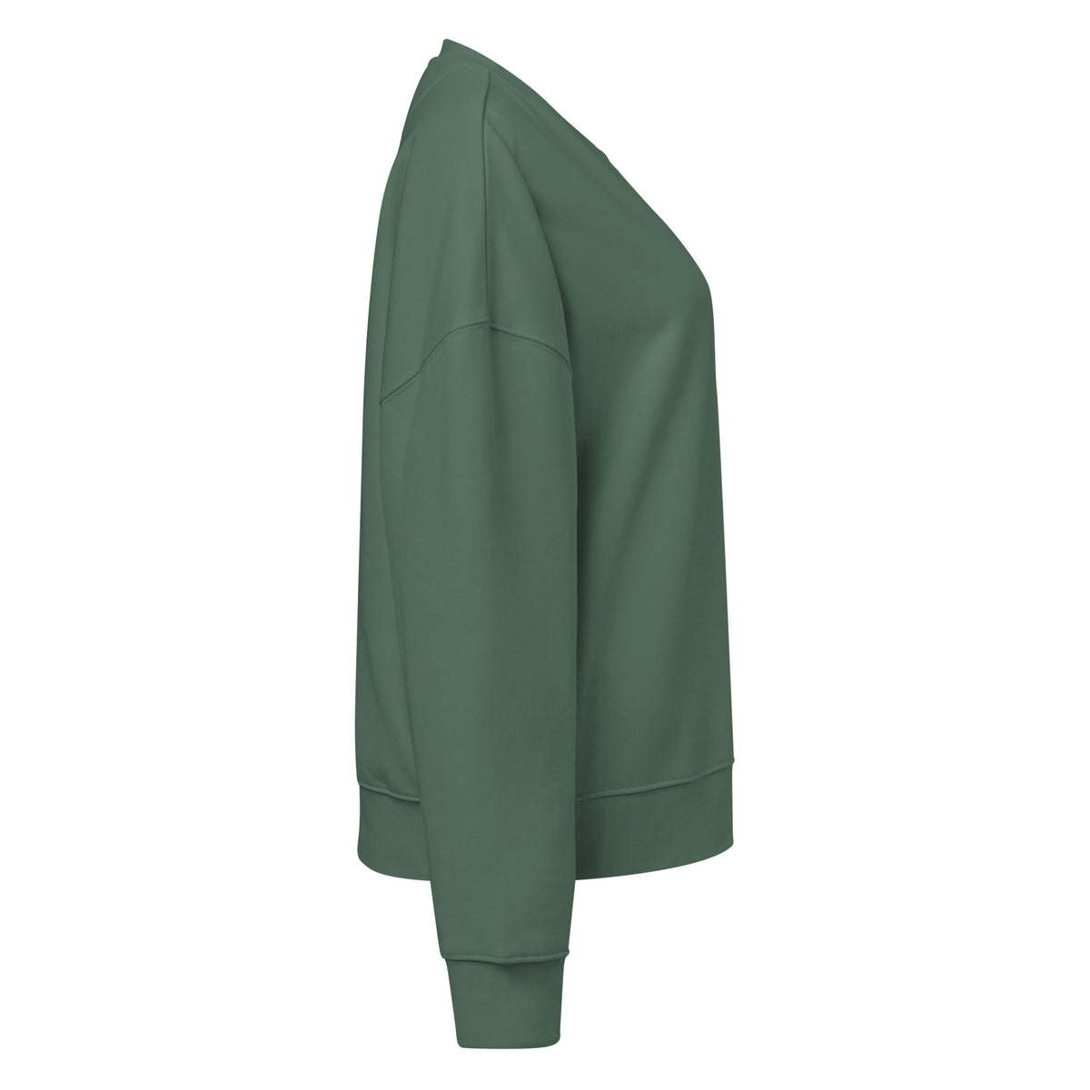 Sweat col rond femme Vert sauge, vue de côté — Maison Sahari