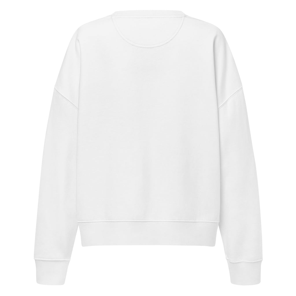 Sweat col rond femme Blanc, vue de dos — Maison Sahari