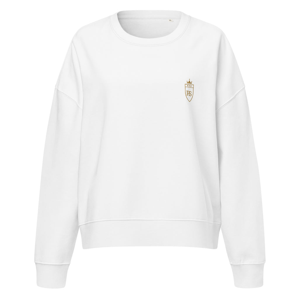 Sweat col rond femme Blanc, vue de face — Maison Sahari