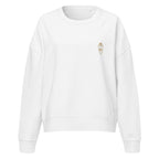 Sweat col rond femme Blanc, vue de face — Maison Sahari
