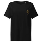 T-shirt femme col côtelé Noir, vue de face — Maison Sahari