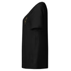 T-shirt femme col côtelé Noir, vue de côté — Maison Sahari