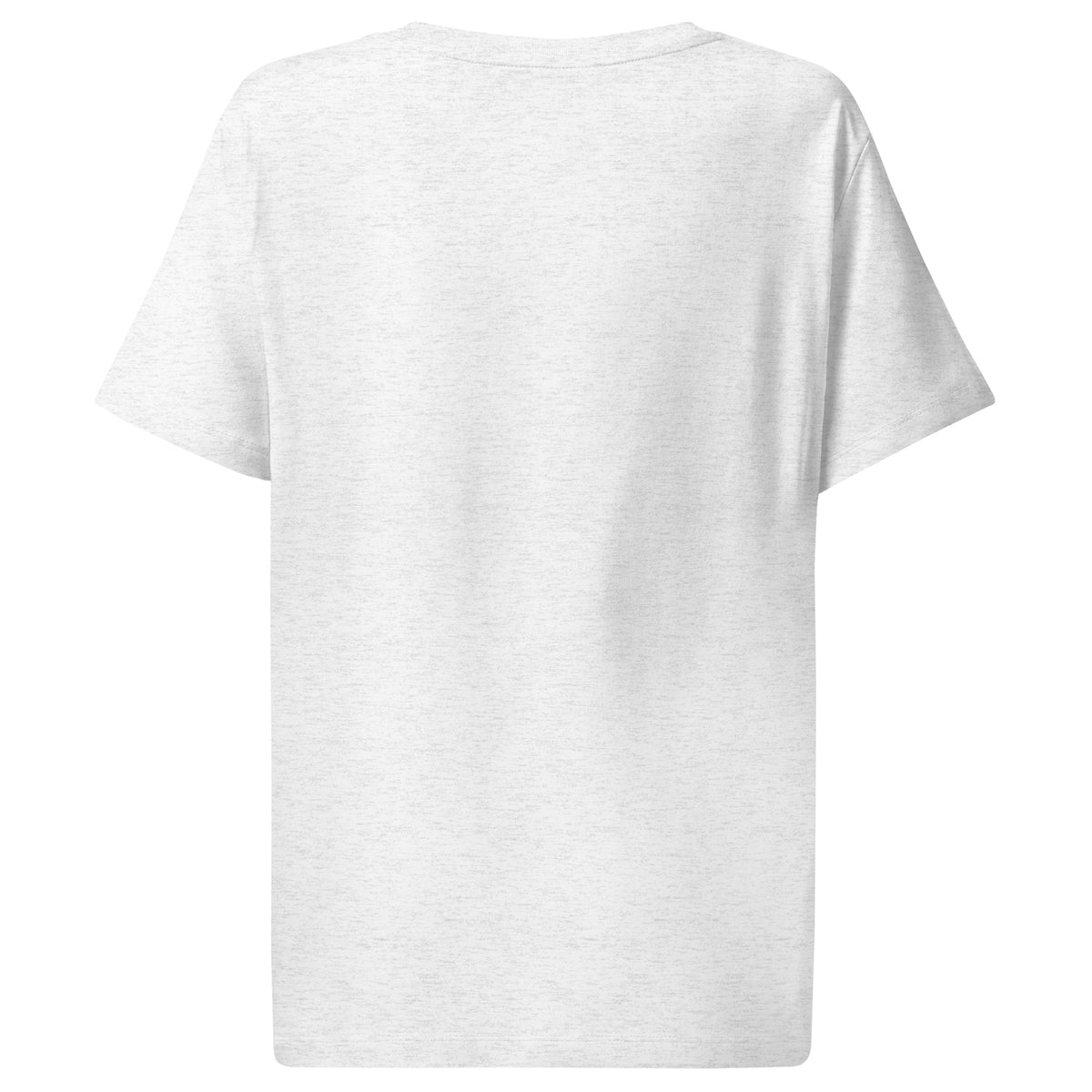 T-shirt femme col côtelé Gris chiné clair, vue de dos — Maison Sahari