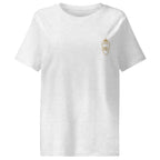 T-shirt femme col côtelé Gris chiné clair, vue de face — Maison Sahari