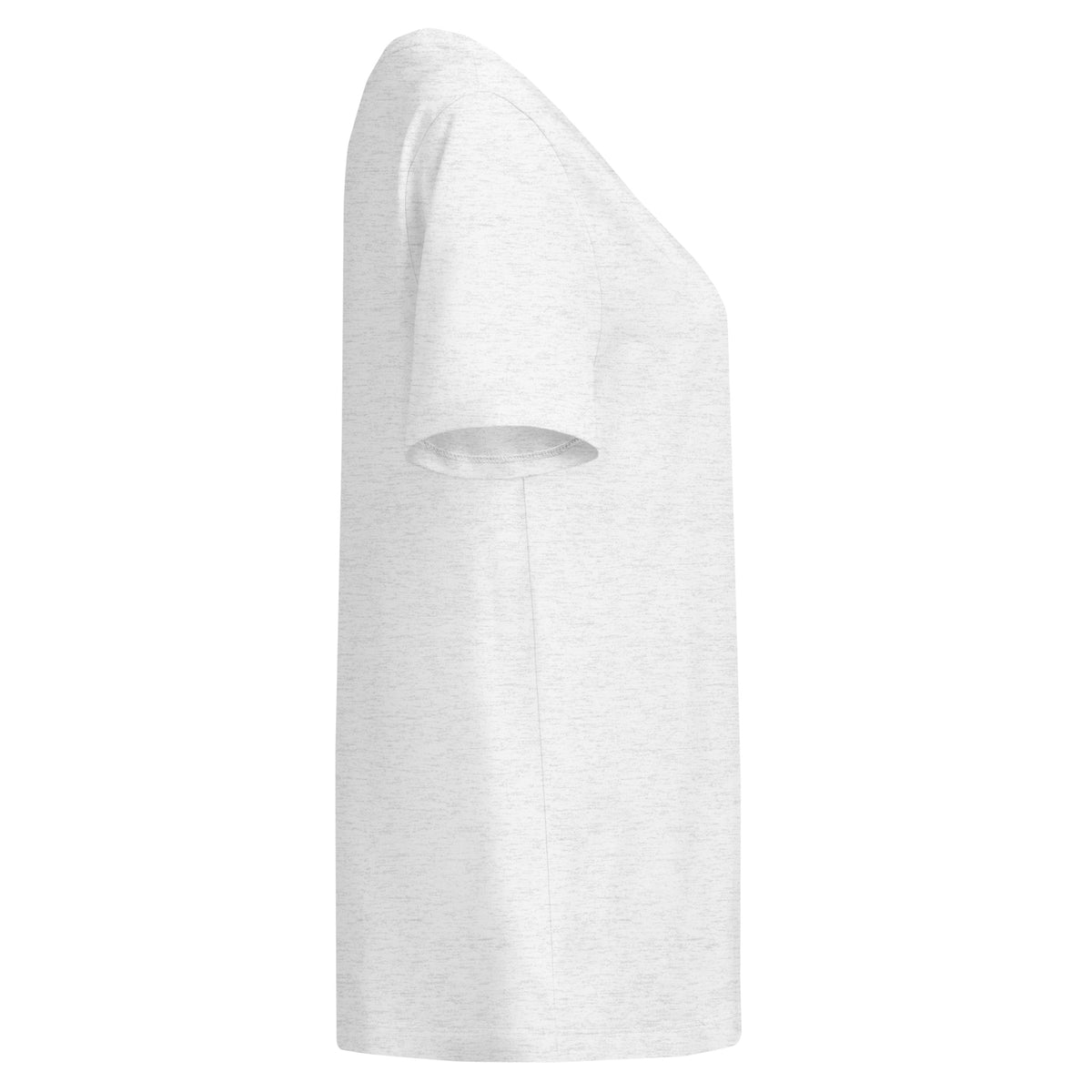 T-shirt femme col côtelé Gris chiné clair, vue de côté — Maison Sahari