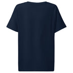 T-shirt femme col côtelé Marine, vue de dos — Maison Sahari