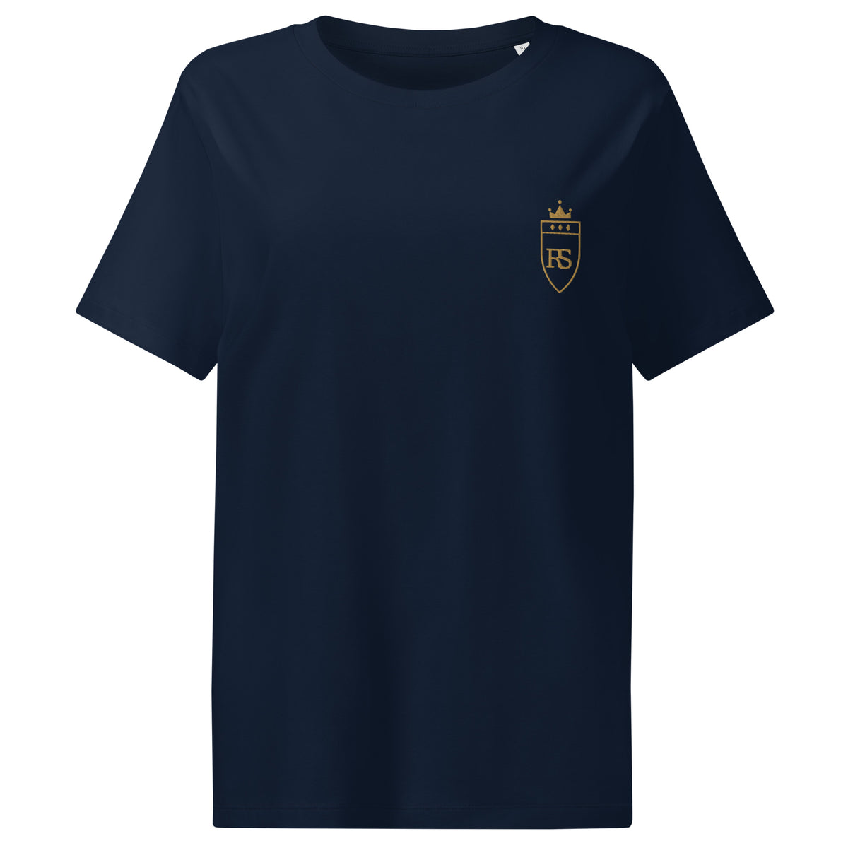 T-shirt femme col côtelé Marine, vue de face — Maison Sahari